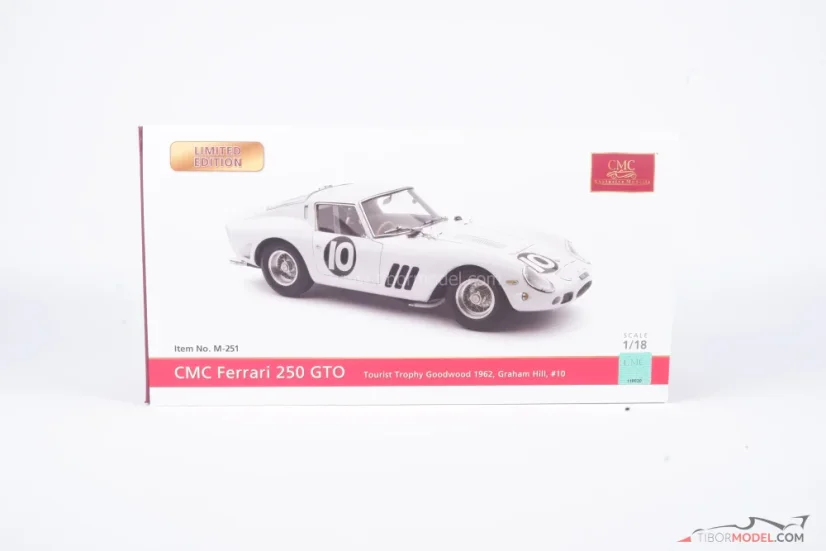 Ferrari 250 GTO - Graham Hill (1962) Tourist Trophy, 1:18 CMC