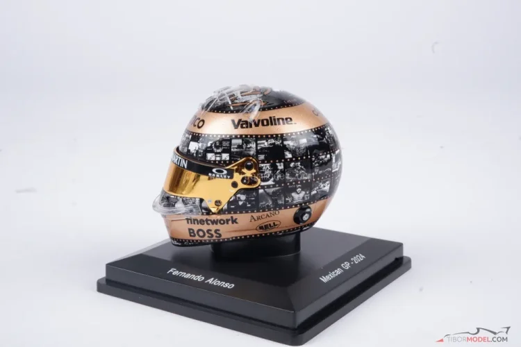 Fernando Alonso 2024 Mexico GP, Aston Martin helmet, 1:5 Spark