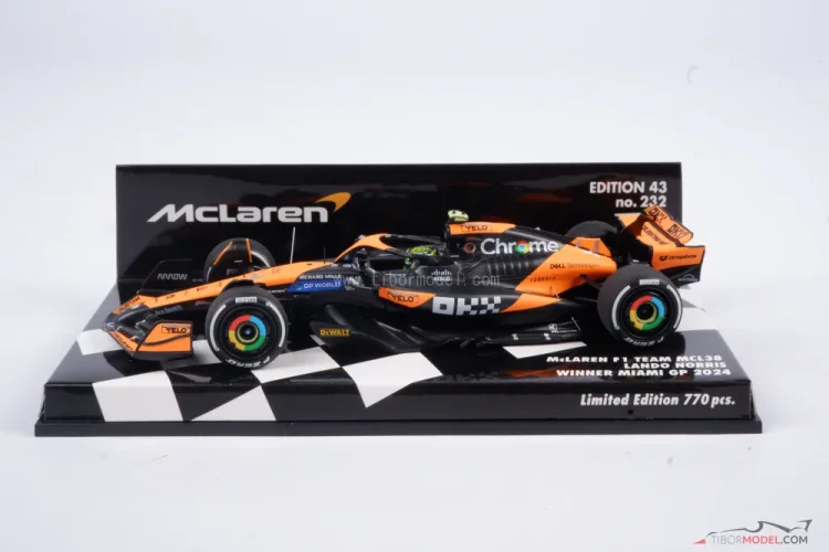 ミニカー 1/43 McLaren MCL38 2024 Miami GP Winner McLaren F1 MCL38 #4 Lando Norris Miami GP 2024 1st Career Win 1:43