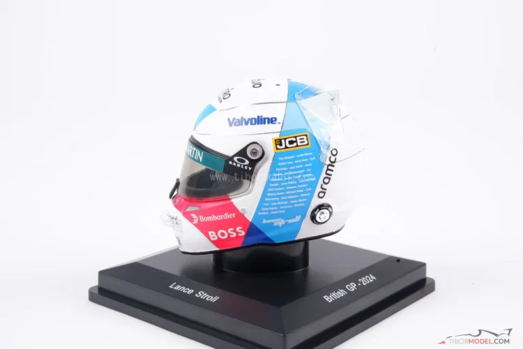 Lance Stroll 2024 VC Veľkej Británie, Aston Martin prilba, 1:5 Spark