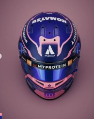 Alexander Albon 2025 mini přilba, Williams, 1:5 Spark