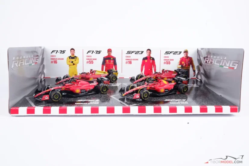 Ferrari Leclerc Sainz 2022-2023, ajándékcsomagolás, 1:43 BBurago