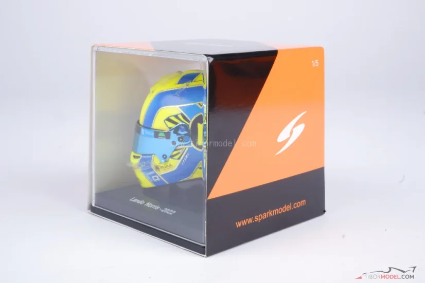 Lando Norris 2022 mini helmet, McLaren F1 Team helmet, 1:5 Spark