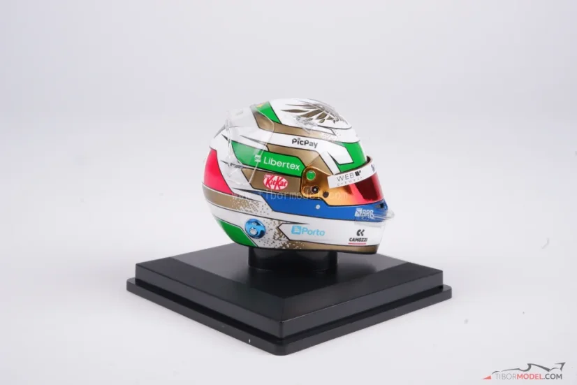 Gabriel Bortoleto 2025 Italian GP mini helmet, Sauber, 1:5 Spark