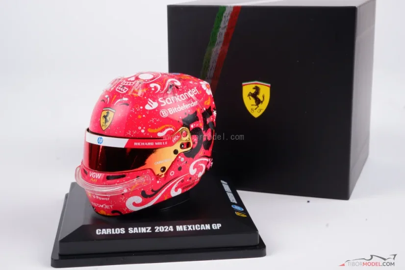 Carlos Sainz 2024 VC Mexika mini prilba, Ferrari, 1:5 Looksmart