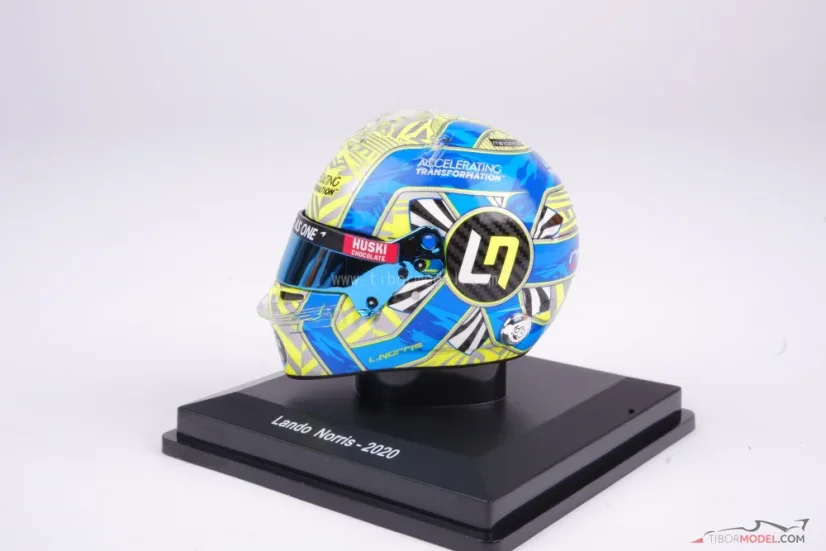 Lando Norris 2020 mini helmet, McLaren F1 Team, 1:5 Spark