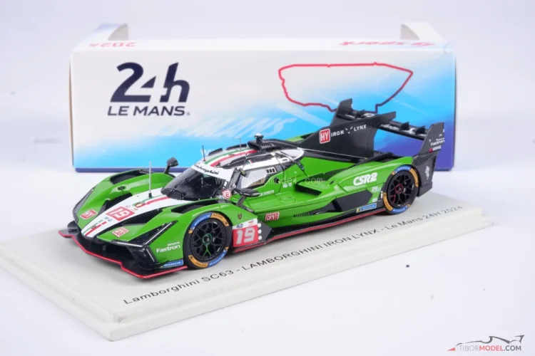 Model Lamborghini SC63, #19 LeMans 2024, 1:43 Spark | Tibormodel.com