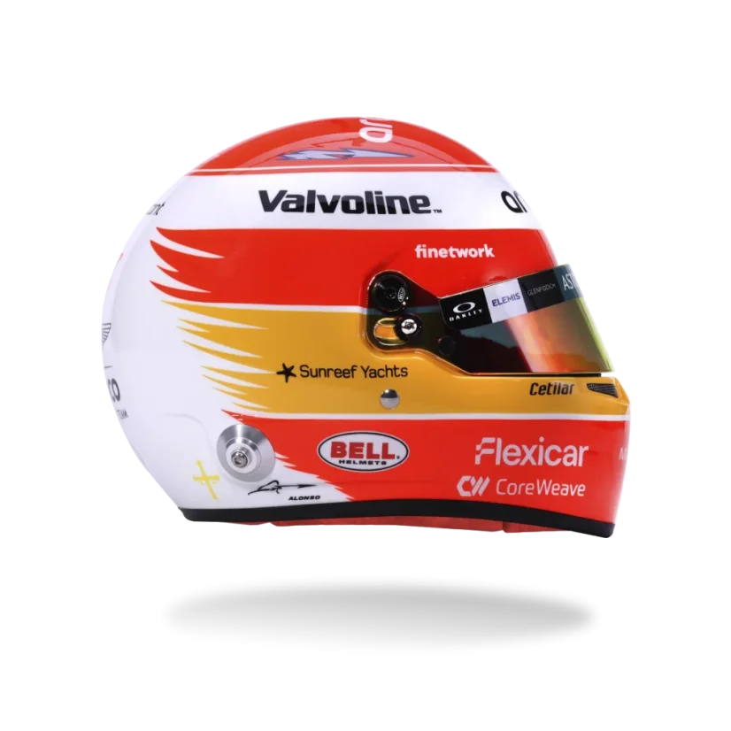 Fernando Alonso 2026 Italian GP, Aston Martin helmet, 1:2 Bell