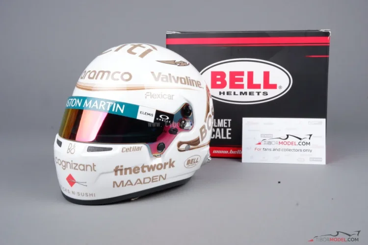 Fernando Alonso 2025 VC Číny mini prilba, Aston Martin, 1:2 Bell
