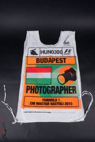 Original photographer tabard, Hungarian GP 2010