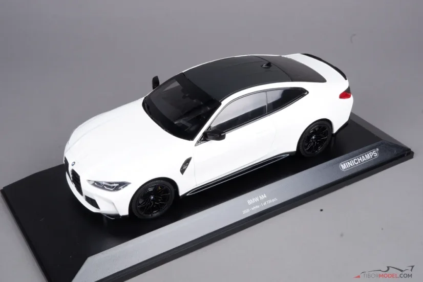 BMW M4 (2020) bílé, 1:18 Minichamps