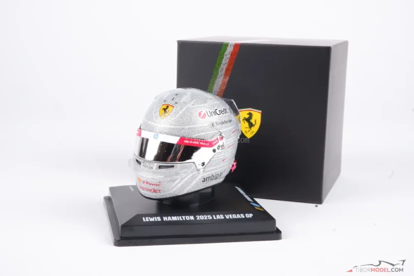 Lewis Hamilton 2025 Las Vegas Nagydíj mini sisak, Ferrari, 1:5 Looksmart