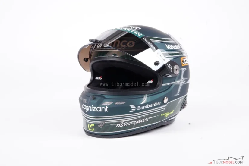 Lance Stroll 2025 mini helmet, Aston Martin, 1:2 Stilo