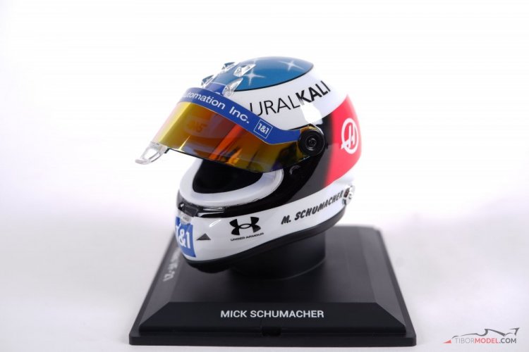 Mick Schumacher helmet, 2021 Belgian GP, 1:4 Schuberth