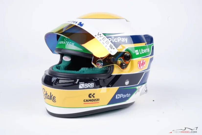 Gabriel Bortoleto 2025 Kick Sauber mini helmet, 1:2 Bell