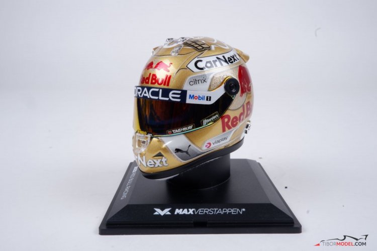 Max Verstappen 2022 Red Bull helmet, Gold edition, 1:4 Schuberth