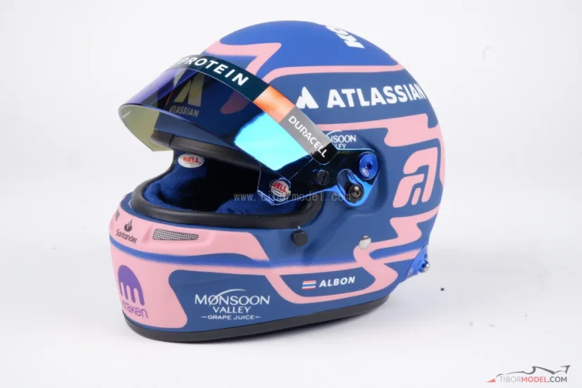 Alex Albon 2025 Williams mini helmet, 1:2 Bell