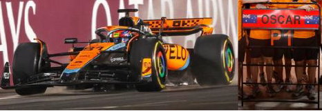 McLaren MCL60 - Oscar Piastri (2023), 1st Pole Qatar Sprint + pit board, 1:43 Spark