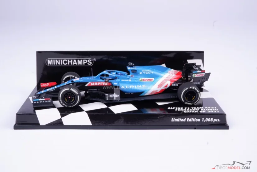 Alpine A521 - Fernando Alonso (2021), Qatar GP, 1:43 Minichamps
