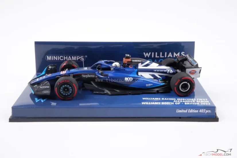 Williams FW45 - Alex Albon (2023), 800. preteky Silverstone, 1:43 Minichamps
