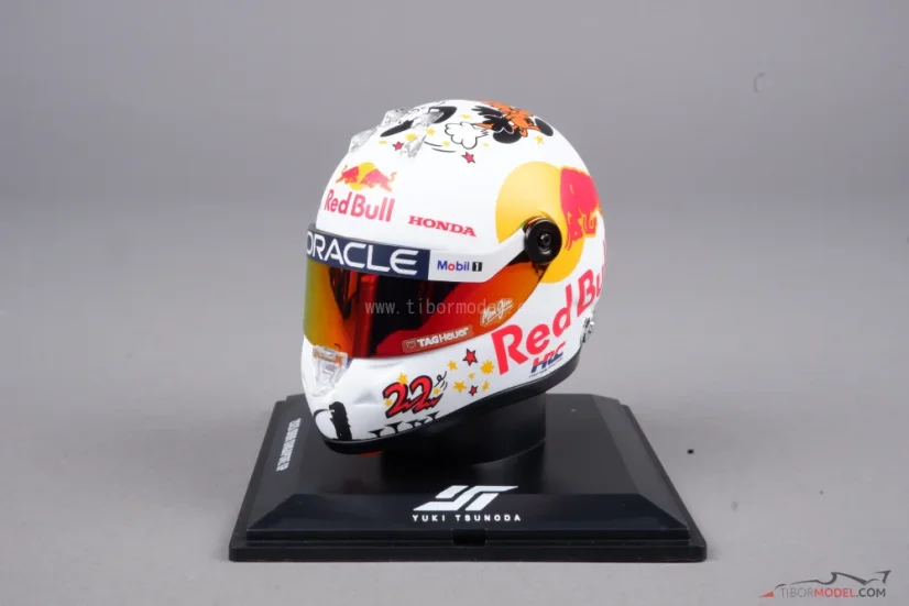 Yuki Tsunoda 2025 VC Singapuru mini přilba, Red Bull, 1:4 Schuberth