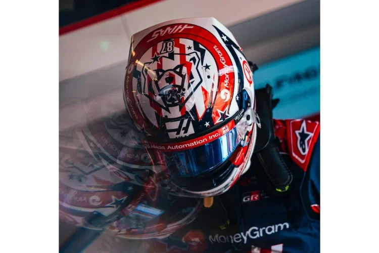 Oliver Bearman 2025 VC USA mini prilba, Haas F1 Team, 1:5 Spark