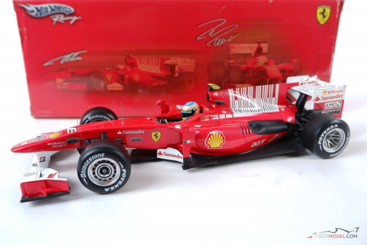 アロンソ直筆サイン入り Ferrari F10 Bahrain GP 1/18 Hot Wheels Elite T6266 Ferrari F10 F1 2010 Bahrain GP Fernando