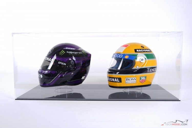 Showcase for two half scale helmets 1:2, Safe
