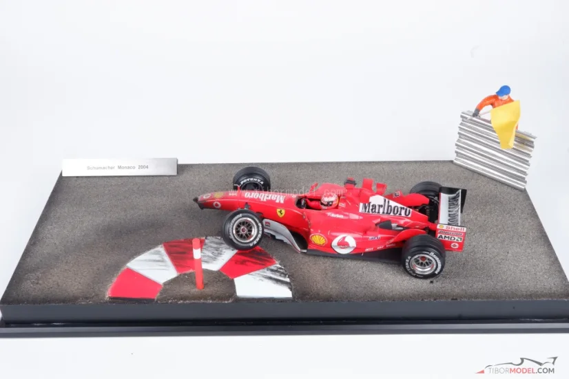 Diorama F2004 - Michael Schumacher baleset 2004 Monaco, 1:18