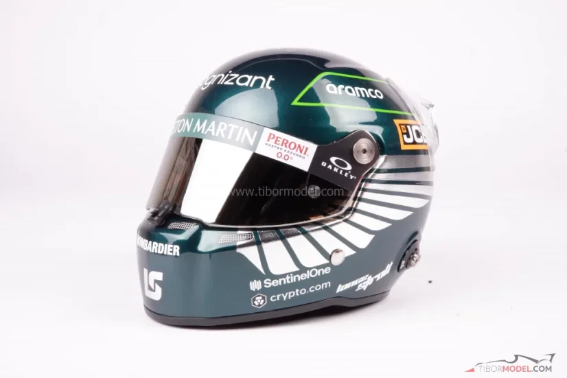 Lance Stroll 2023 Aston Martin helmet, 1:2 Stilo