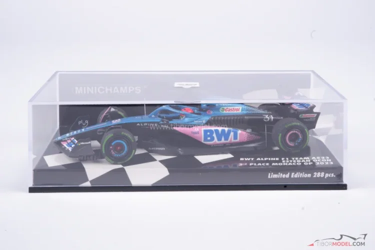 Alpine A523 - Esteban Ocon (2023), 3. miesto Monako, 1:43 Minichamps Alpine A523 - Esteban Ocon (2023), 3. miesto Monako, 1:43 Minichamps