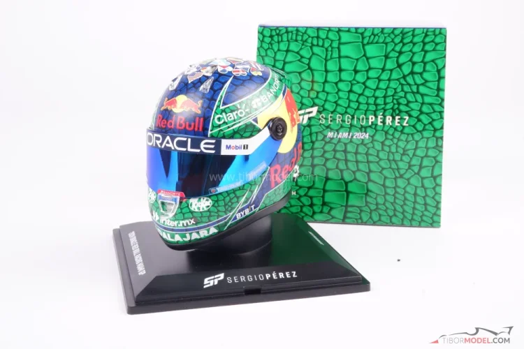 Sergio Perez 2024 Miami GP Red Bull mini helmet, 1:4 Schuberth