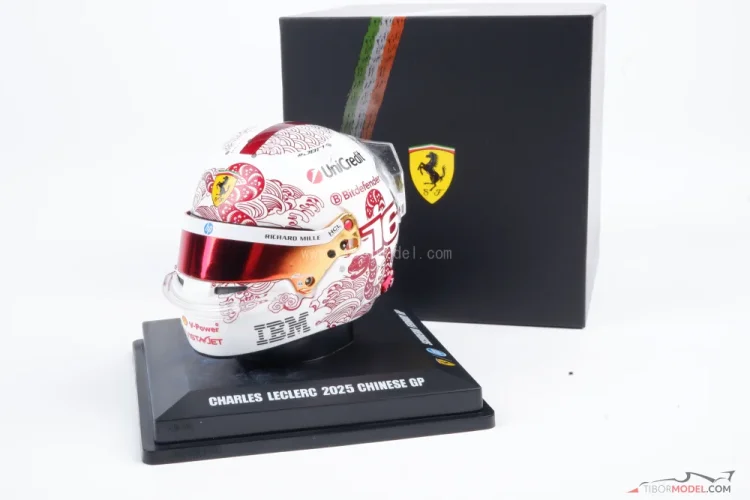 Charles Leclerc 2025 VC Číny mini prilba, Ferrari, 1:5 Looksmart
