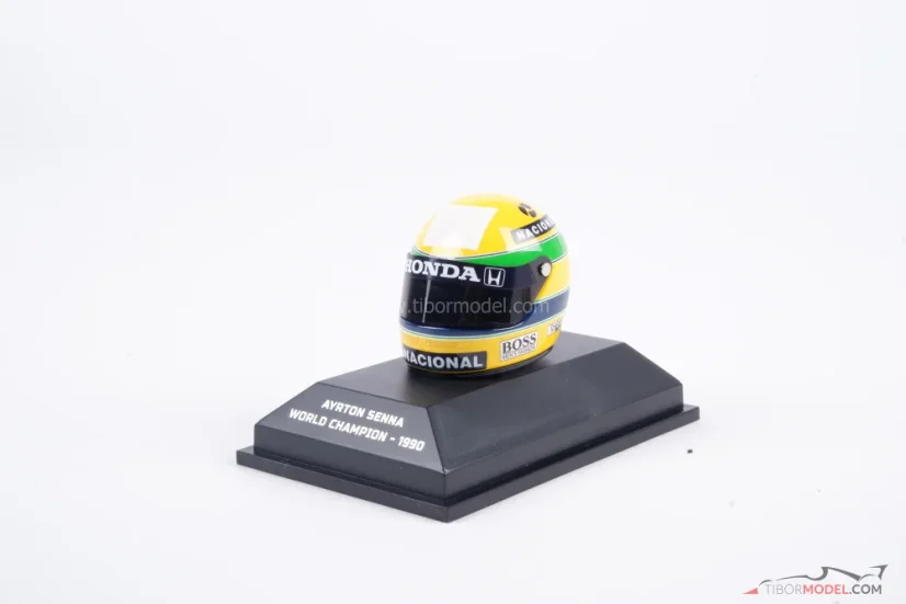 Ayrton Senna 1990 McLaren mini helmet, world champion, 1:8 Minichamps