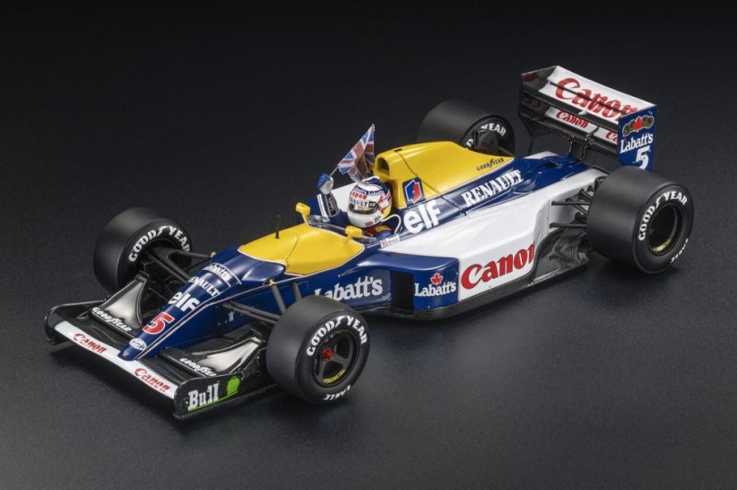 Williams FW14/B - Nigel Mansell (1992), Víťaz Veľkej Británie, s figúrkou pilota 1:43 GP Replicas Williams FW14/B - Nigel Mansell (1992), Víťaz Veľkej Británie, s figúrkou pilota 1:43 GP Replicas