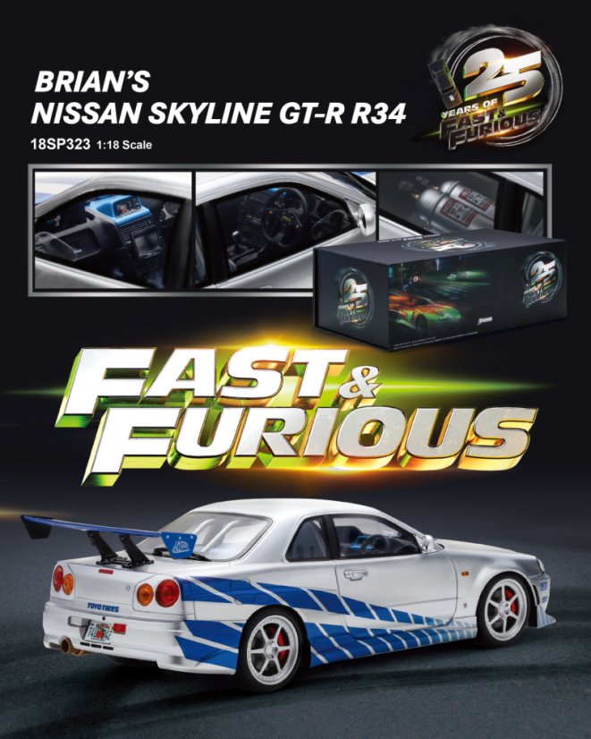 Nissan GTR (R34) Halálos iramban, 1:18 Spark