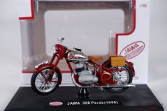Jawa 350 Pérák oldaltáskákkal, bordó (1950), 1:18 Abrex