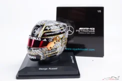 George Russell 2025 Kínai Nagydíj mini sisak, Mercedes, 1:5 Spark