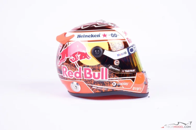 Max Verstappen 2024 narancssárga mini sisak , Red Bull, 1:2 Schuberth