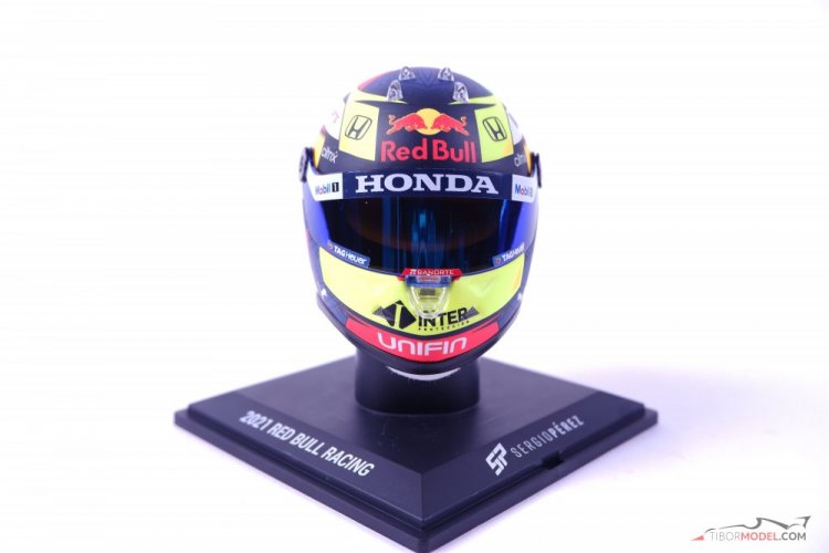 Sergio Perez 2021 Red Bull Racing mini helmet, 1:4 Schuberth