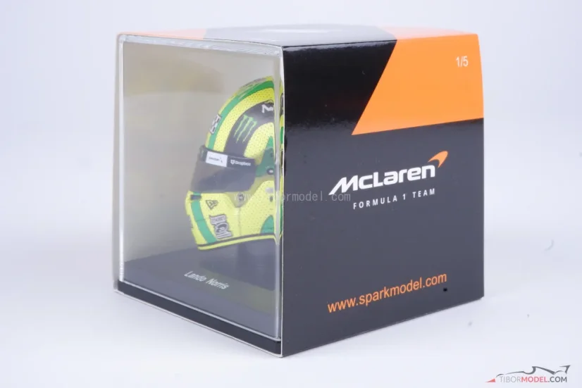Lando Norris 2025 VC USA mini přilba, McLaren F1 Team, 1:5 Spark