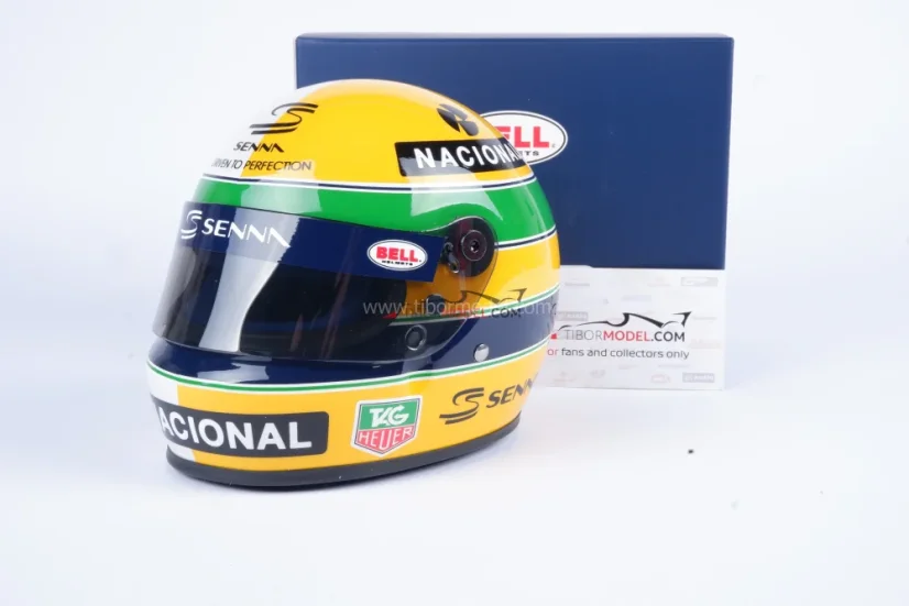 Ayrton Senna mini helmet, 30 years legacy, 1:2 Bell
