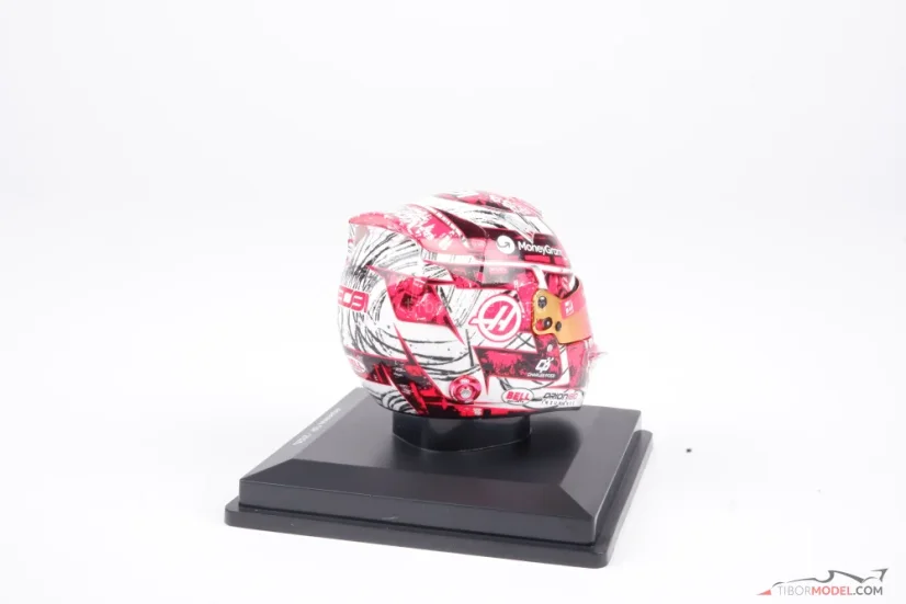 Esteban Ocon 2025 VC Japonska mini přilba, Haas F1 Team, 1:5 Spark
