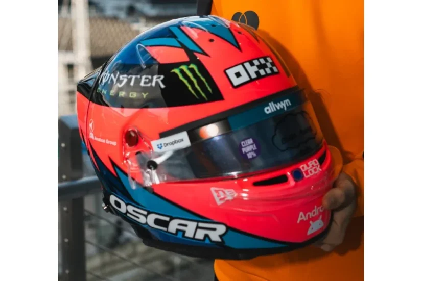 Oscar Piastri 2025 Las Vegas-i Nagydíj mini sisak, McLaren F1 Team, 1:5 Spark Oscar Piastri 2025 Las Vegas-i Nagydíj mini sisak, McLaren F1 Team, 1:5 Spark