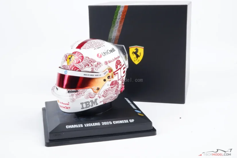 Charles Leclerc 2025 Chinese GP mini helmet, Ferrari, 1:5 Looksmart