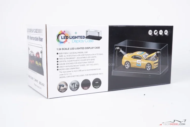 Vitrína LED černá pro modely měřítka 1:24 a 1:43