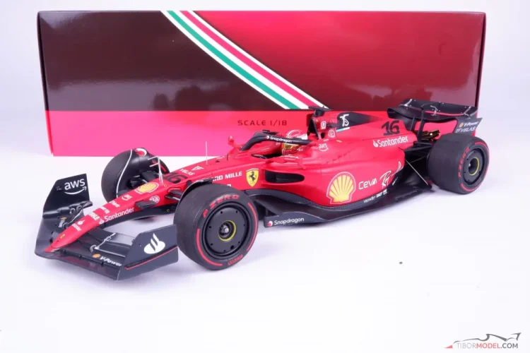 BBR-MODELS BBR221816 Scale 1/18  FERRARI F1-75 TEAM SCUDERIA FERRARI N 16  WINNER BAHRAIN GP 2022 CHARLES LECLERC RED