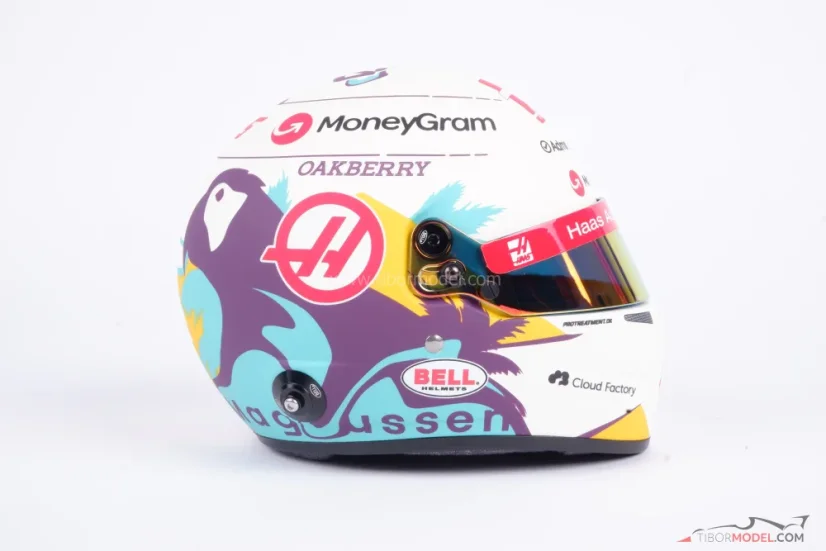 Kevin Magnussen 2024 Haas přilba, 1:2 Bell