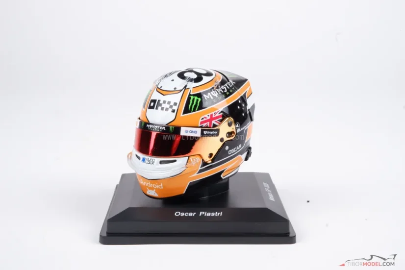 Oscar Piastri 2025 Monaco GP mini helmet, McLaren, 1:5 Spark