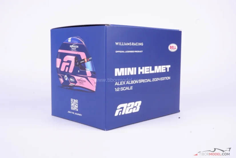 Alex Albon 2024 Williams helmet, 1:2 Bell